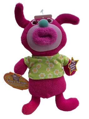 Vintage New Fisher-Price Bright Pink Plush Sing-a-ma-jigs Toy